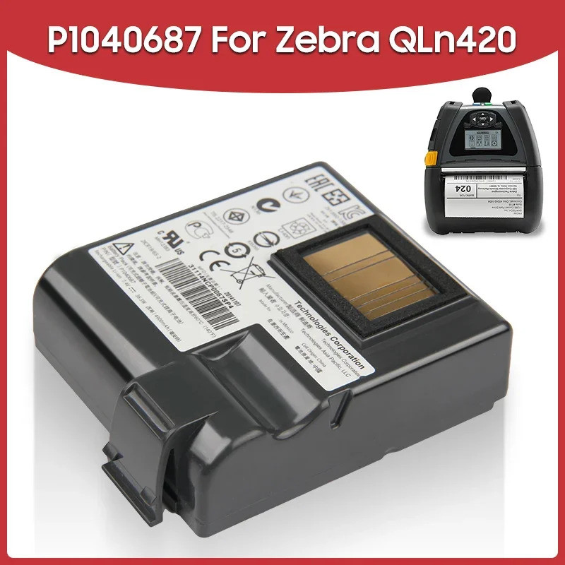 แบตเตอรี่ทดแทน P1040687 สำหรับเครื่องพิมพ์มือถือ Zebra QLN420 ZQ630 P1050667 ความจุ 4900mAh อายุการใ