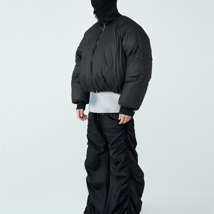 FRKM SCD 24FW 90 เป็ดสีขาวลงเสื้อแจ็คเก็ตหนาคอสูงคอปก Unisex สั้น Super หนาลงเสื้อแจ็คเก็ตผู้ชายผู้ห