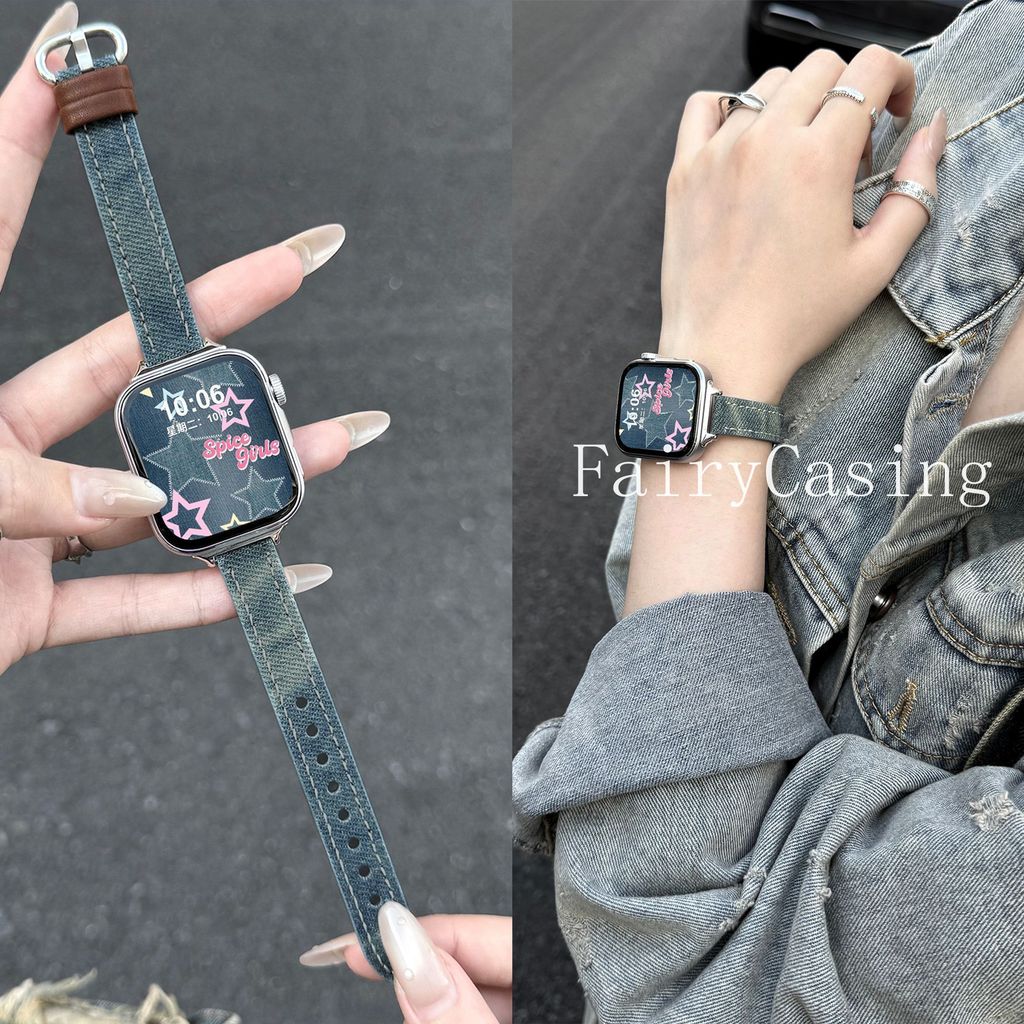 Gradient Denim สายหนังสําหรับนาฬิกา Huawei Fit 5 Pro Fit3 4 สร้อยข้อมือสําหรับ Huawei Band 11Pro 10 9 8 เปลี่ยนสายนาฬิกา