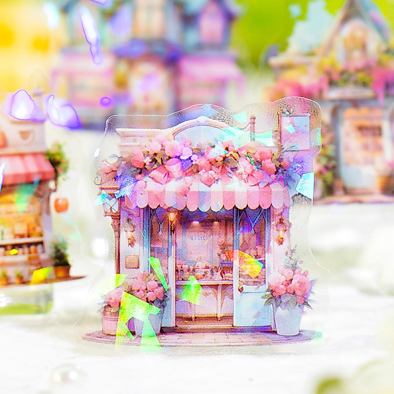 Pet Tape Fairy Tale Shop Series Handbook ตกแต่ง Collage Base DIY สติ๊กเกอร์ Notes Leave ข้อความ 6 ประเภท