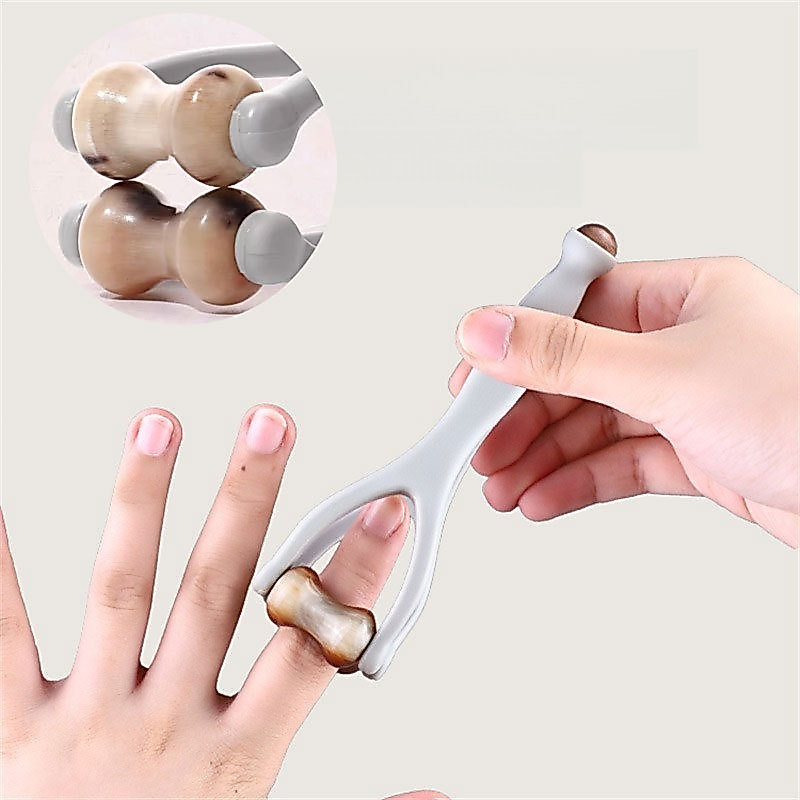 Yak Horn Finger Massage Hand Joint Acupoint Scraping Roller Finger Roller Meridian Massage