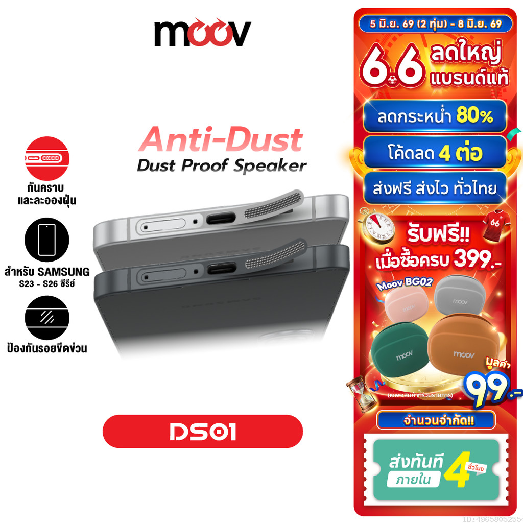 [ส่งไว] Moov DS01 ฟิล์ม กันฝุ่นลำโพง สำหรับ Samsung S26 Ultra S25 Plus S24 S23 สติ๊กเกอร์ กันฝุ่น