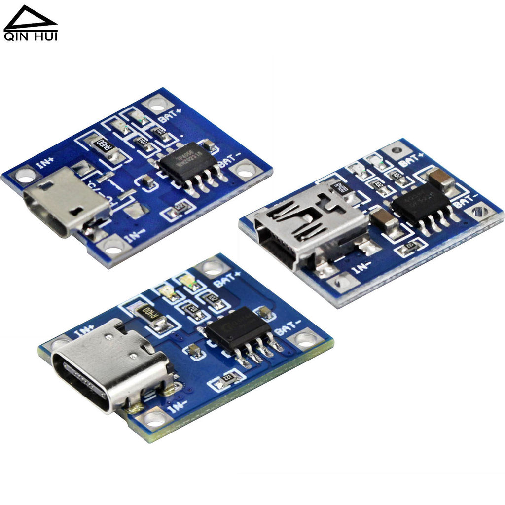 TP4056 โมดูลแท่นชาร์จแบตเตอรี่ลิเธียม 1A รองรับอินเทอร์เฟซ MICRO/MINI/TYPE-C ชาร์จ USB พร้อมไฟ