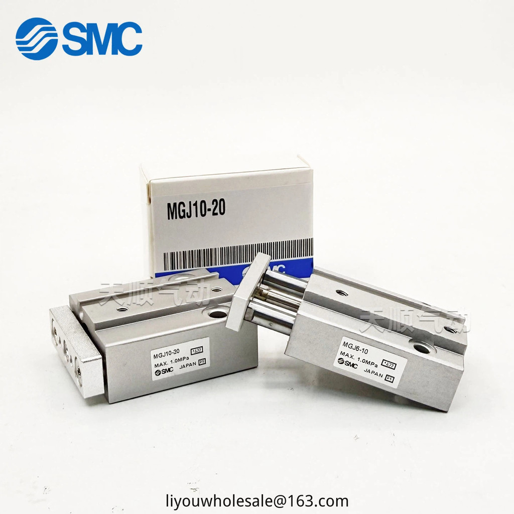 SMC กระบอก MGJ6-5/10/15/MGJ10-5/15/20-F8B/N/P Mini สามแกนพร้อมกระบอกไกด์