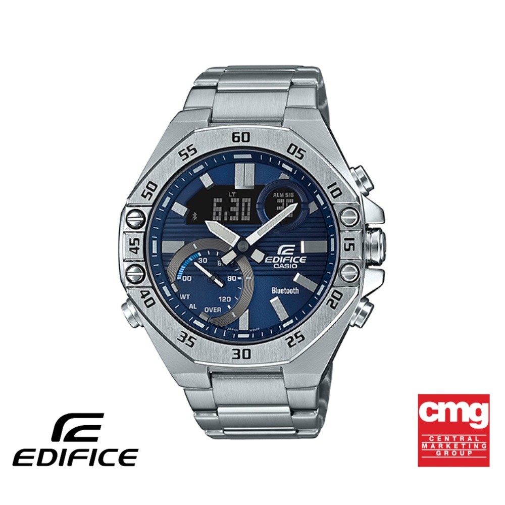 CASIO นาฬิกาข้อมือผู้ชาย EDIFICE รุ่น ECB-10D-2ADF วัสดุสเตนเลสสตีล สีน้ำเงิน