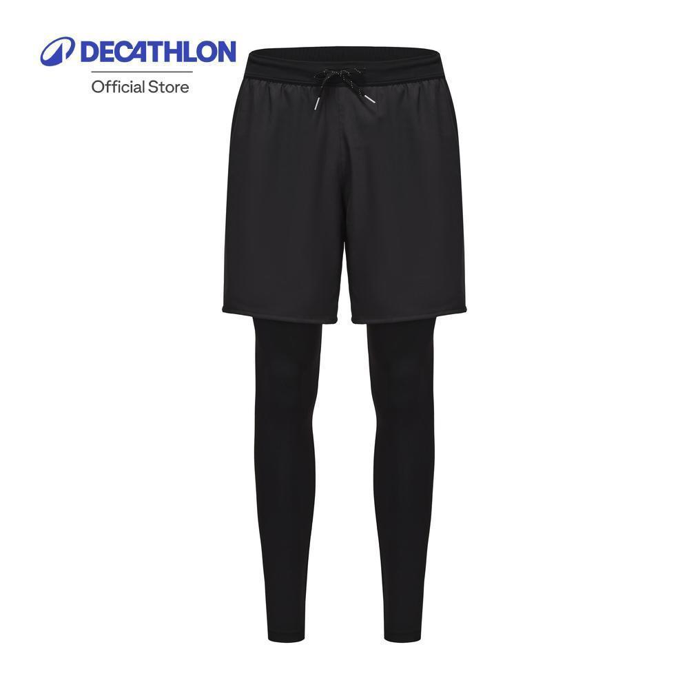 Decathlon UV Legging Cool 2-In-1 กางเกงเลกกิ้งกันยูวีสัมผัสเย็น 2-In-1 - Black