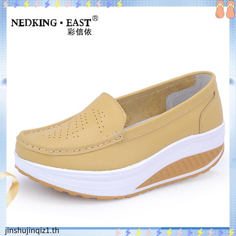 Women's Shoes White Nurse Shoes Swing Work Single Shoes Lady's Heel Platform Shoes