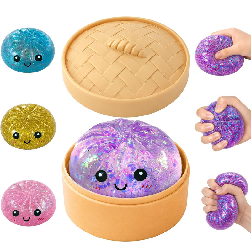 Malt Sugar Glitter Dumpling Squishy ช้า Rebound ความเครียดบรรเทา Fidget Squeeze ของเล่น