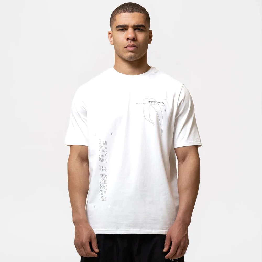 ขายร้อน Bivol x BOXRAW Elite T-Shirt เสื้อยืดโอเวอร์ไซส์ผู้ชาย ผ้าฝ้าย 100% แขนสั้น