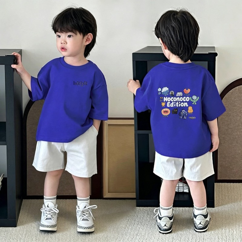 🚀จัดส่งรวดเร็ว | ลายการ์ตูนมอนสเตอร์ | สไตล์เกาหลี | เสื้อยืดแขนสั้นสำหรับเด็กผู้ชาย | นุ่มสบาย | ขนาด 90-150