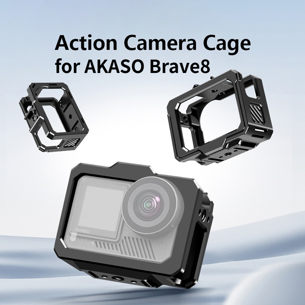 NovelGal โลหะกรอบป้องกันสําหรับ AKASO Brave8 Quick Release Case พร้อม 1/4 "-20 สกรูรู Cold Shoe Moun