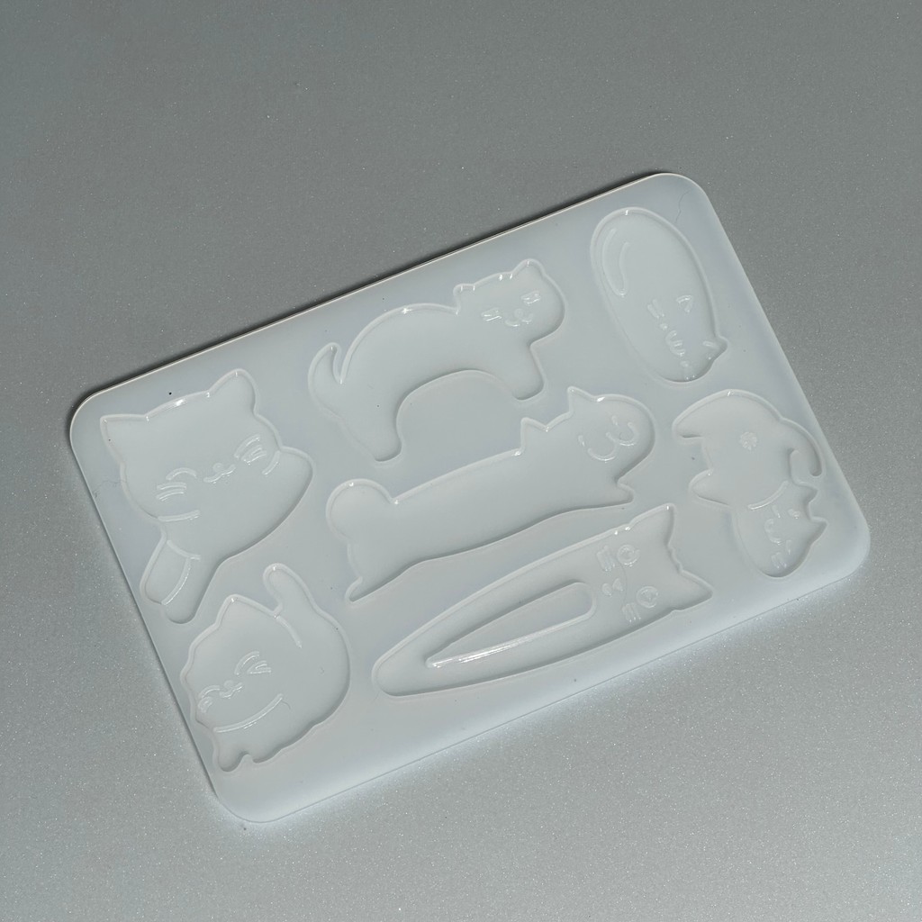 พร้อมส่ง | แม่พิมพ์กิ๊บติดผม แม่พิมพ์ซิลิโคนรูปแมว แม่พิมพ์เรซิ่น Cat Hair Clip Resin Mold DIY