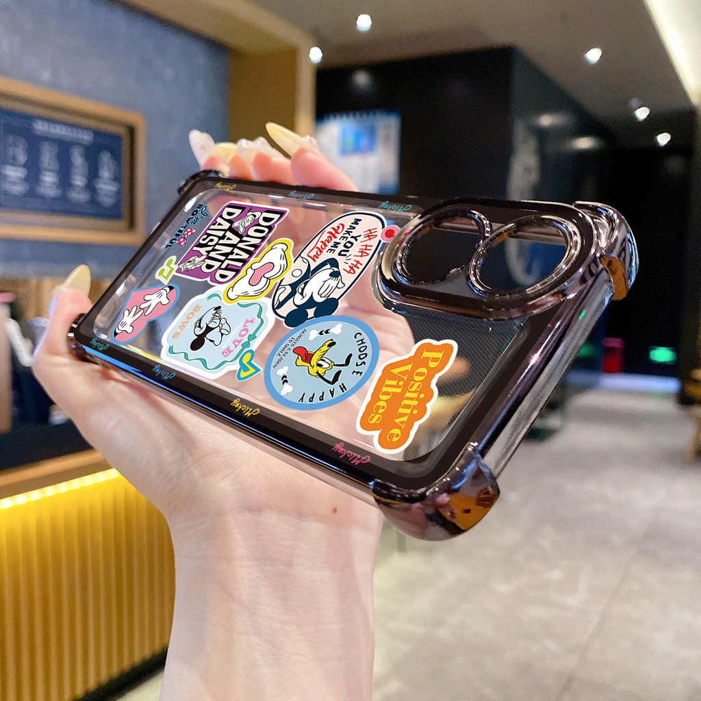 เข้ากันได้กับ VIVO Y28 Y29 Y17S Y27 T1X Y21S Y33S Y12S Y18 Y38 0 เคสชุบใสฝาครอบป้องกันการตก