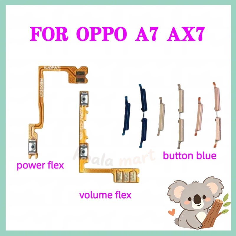 สําหรับ OPPO A7 AX7 โทรศัพท์สวิทช์ Key Power On Off Volume up down ปุ่มด้านข้างปุ่ม Flex เปลี่ยน