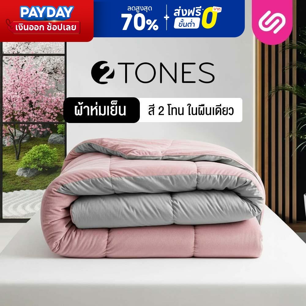 SiamLatex ผ้าห่มเย็น มินิมอล สีทูโทน รุ่น 2 Tones สีโทน มินิมอล (5 ฟุต / 6 ฟุต)