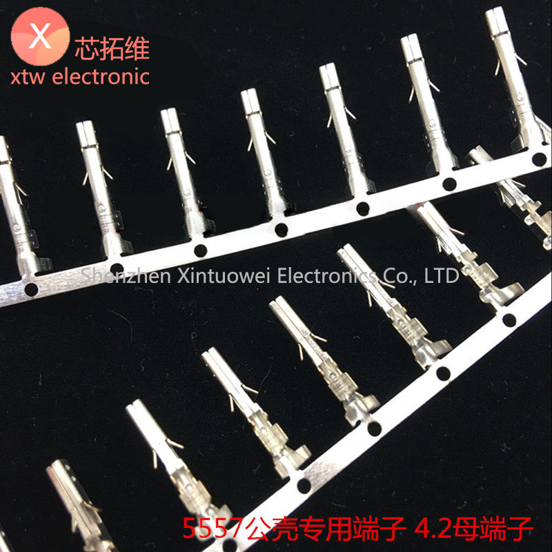 (100 ชิ้น) 5557 Connector 3900-00139 Plug-in Spring 5557 Terminal 4.2 ปลายหญิง (ชุบเงิน) ขั้วหญิงต่ํ