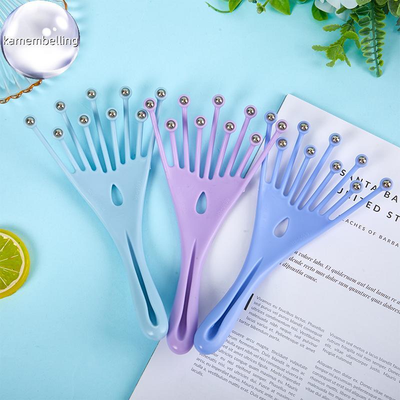 Kaembelling Head Massager Scalp Ne Comb Roller Five Finger 9 Claws Steel Ball Hand Held Relax Spa Ha