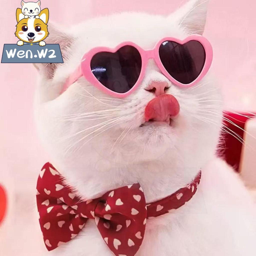 wen.W2 🐱🐶แว่นกันแดดสุนัขแมว แว่นตาสัตว์เลี้ยง ตุ๊กตาแมว แว่นตาดอกทานตะวันเล็ก