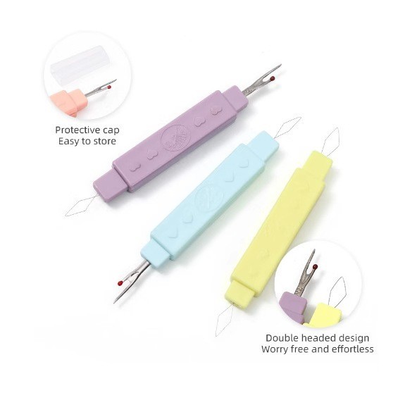 JoyTray เข็มเลาะด้าย/ที่สนเข็ม 2in1 ที่เลาะผ้า/อุปกรณ์สนเข็ม 2อิน1 ที่เกี่ยวด้าย(ราคาต่อ1ชิ้น/คละสี)