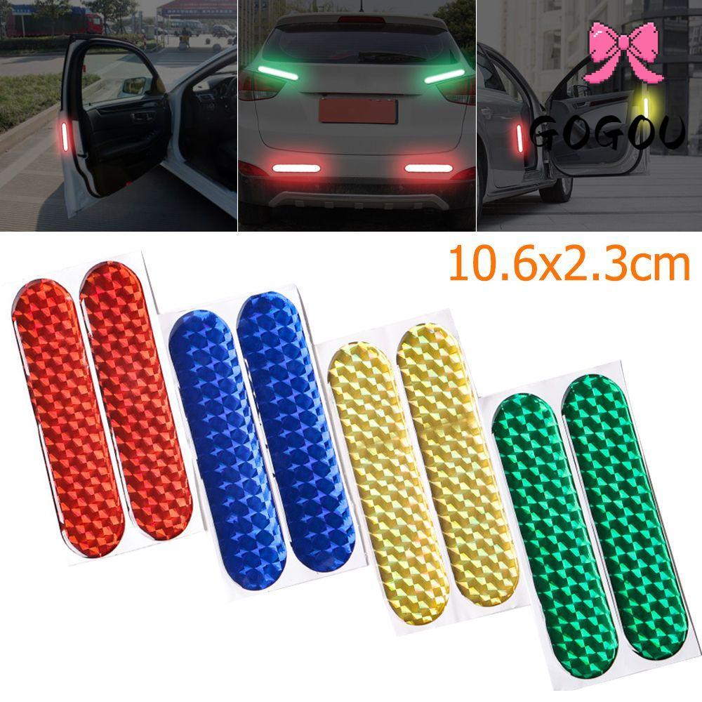 GOGOU 2 ชิ้นแถบสะท้อนแสงรถยนต์ Auto Night Lamp Decal Safety Mark