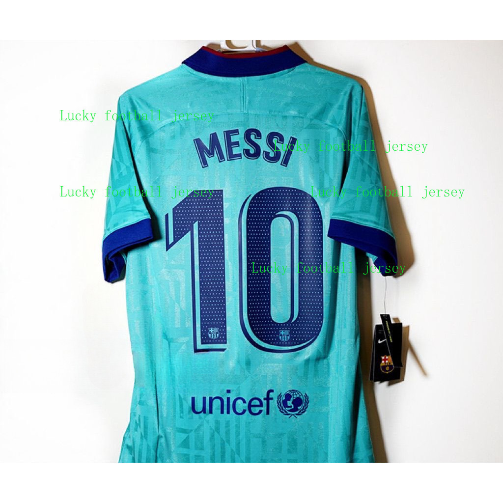 2019/20 Barcelona 3rd Soccer Jersey 19 MESSI A.INIESTA COUTINHO ผู้ใหญ่ Retro เสื้อ