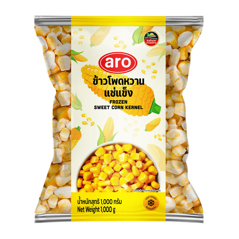 เอโร่ ข้าวโพดหวานแช่แข็ง 1 กก. (ARO Frozen Sweet Corn Kernel 1 kg) โปโลแมน POLOMAN