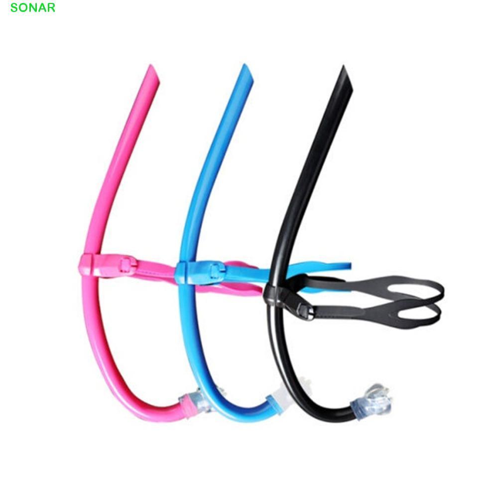 SONAR Silicone Front Swimmer Snorkel, อุปกรณ์ดําน้ําที่สะดวกสบาย, ท่อหายใจดําน้ําแบบปรับได้ซิลิโคนสีสันสดใส