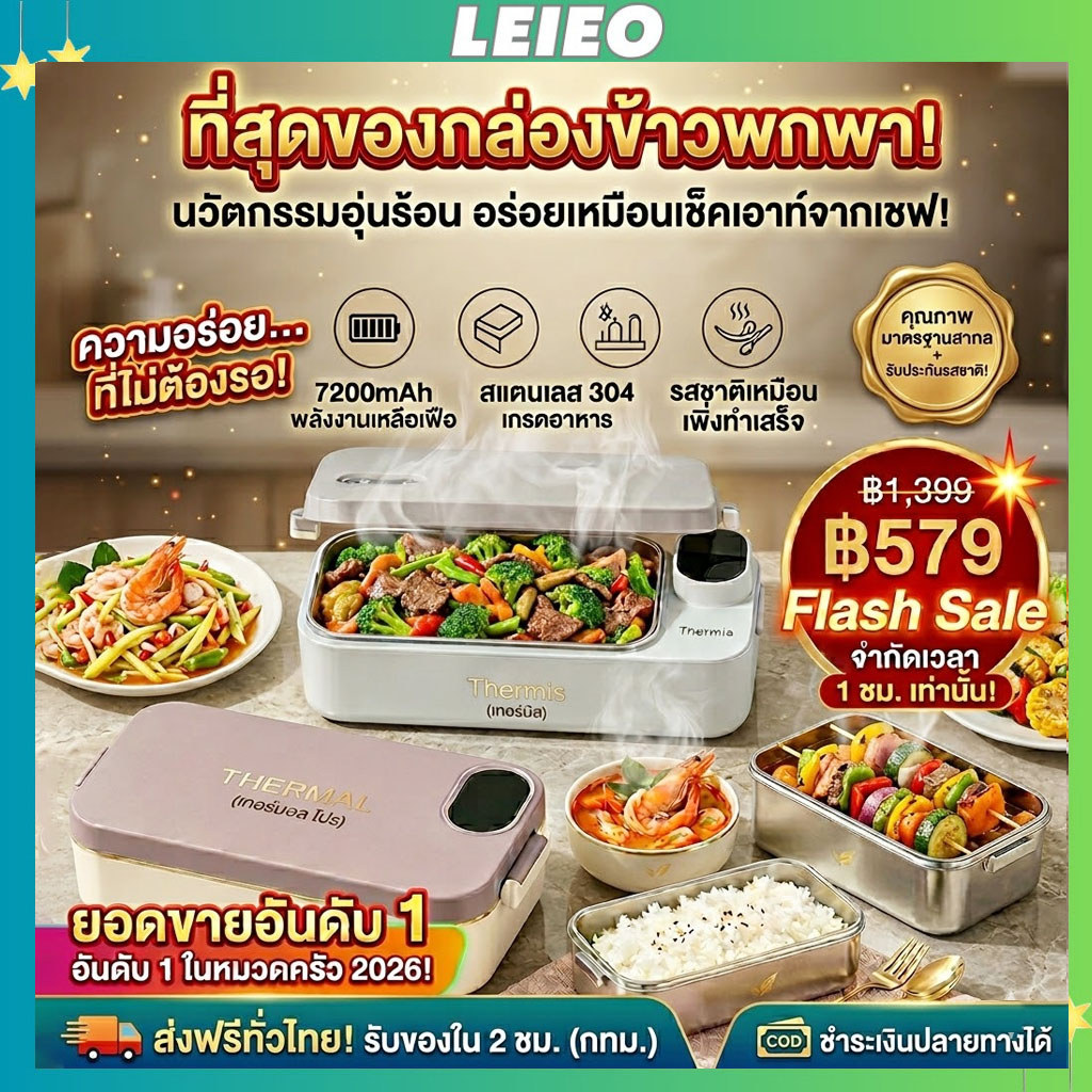 กล่องข้าวอุ่นไฟฟ้าไร้สาย 304 สแตนเลสไม่เติมความร้อนอย่างรวดเร็วอุ่นจอแสดงผลดิจิตอลสมาร์ทความร้อนกล่องอาหารกลางวันความร้อ