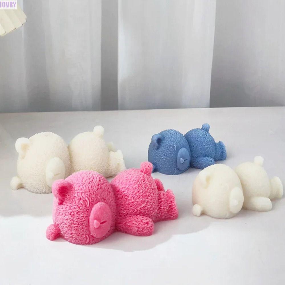 แม่พิมพ์หมีนอนสีงาช้าง, เครื่องมืออบ, แม่พิมพ์พุดดิ้งเกรดอาหาร, เครื่องมือขนม, แม่พิมพ์เค้กซิลิโคนน่ารัก, เทียน มูล ทําเอง