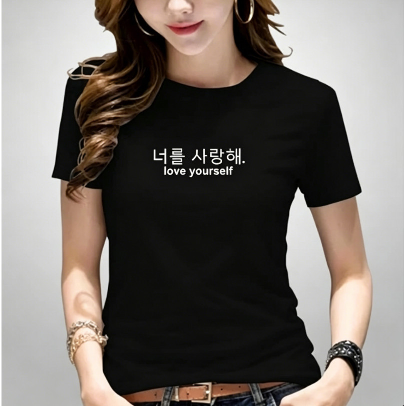 [ในสต็อก] ในสไตล์ Trendy GIRL เสื้อยืด เกาหลี แฟชั่น ลดน้ำหนัก ราคาถูก ผู้หญิง 2026NEW