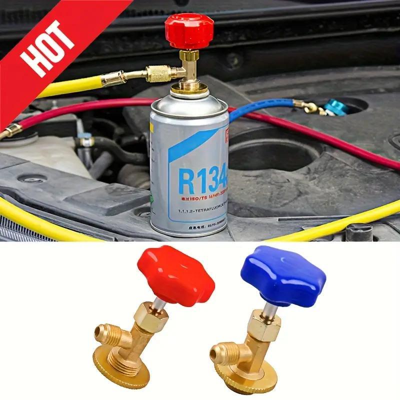 R134a วาล์วหัวเปิดปิดน้ำยา4a สารทำความเย็นสากลวาล์วเปิดเครื่องปรับอากาศเครื่องมือเพิ่มฟลูออรีน