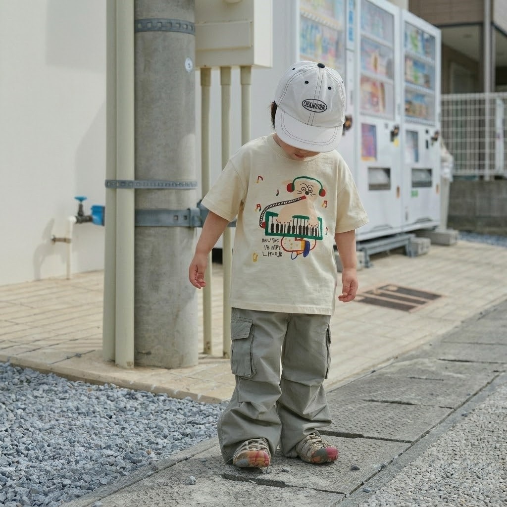 Theioioio เสื้อยืดเด็ก แขนสั้น ผ้าคอตตอน 100% พรีเมียม พิมพ์ลายการ์ตูนดนตรีเรโทร นุ่มระบายอากาศดี สี
