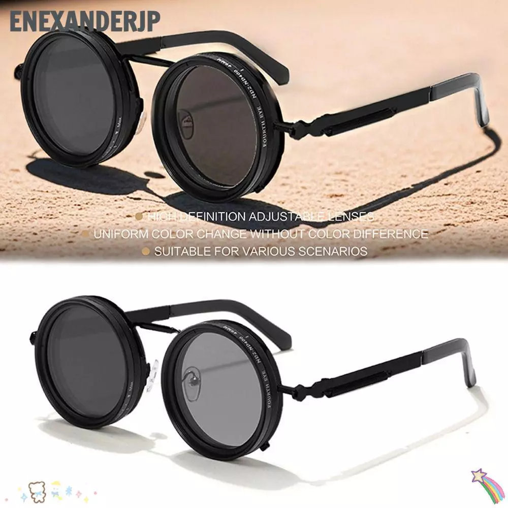 ENEXANDERJP แว่นตาลดแสงแบบปรับได้, UV400 ND Filter แว่นกันแดดโพลาไรซ์, แฟชั่น 9 ระดับ ND2-400 ขับรถแว่นตา