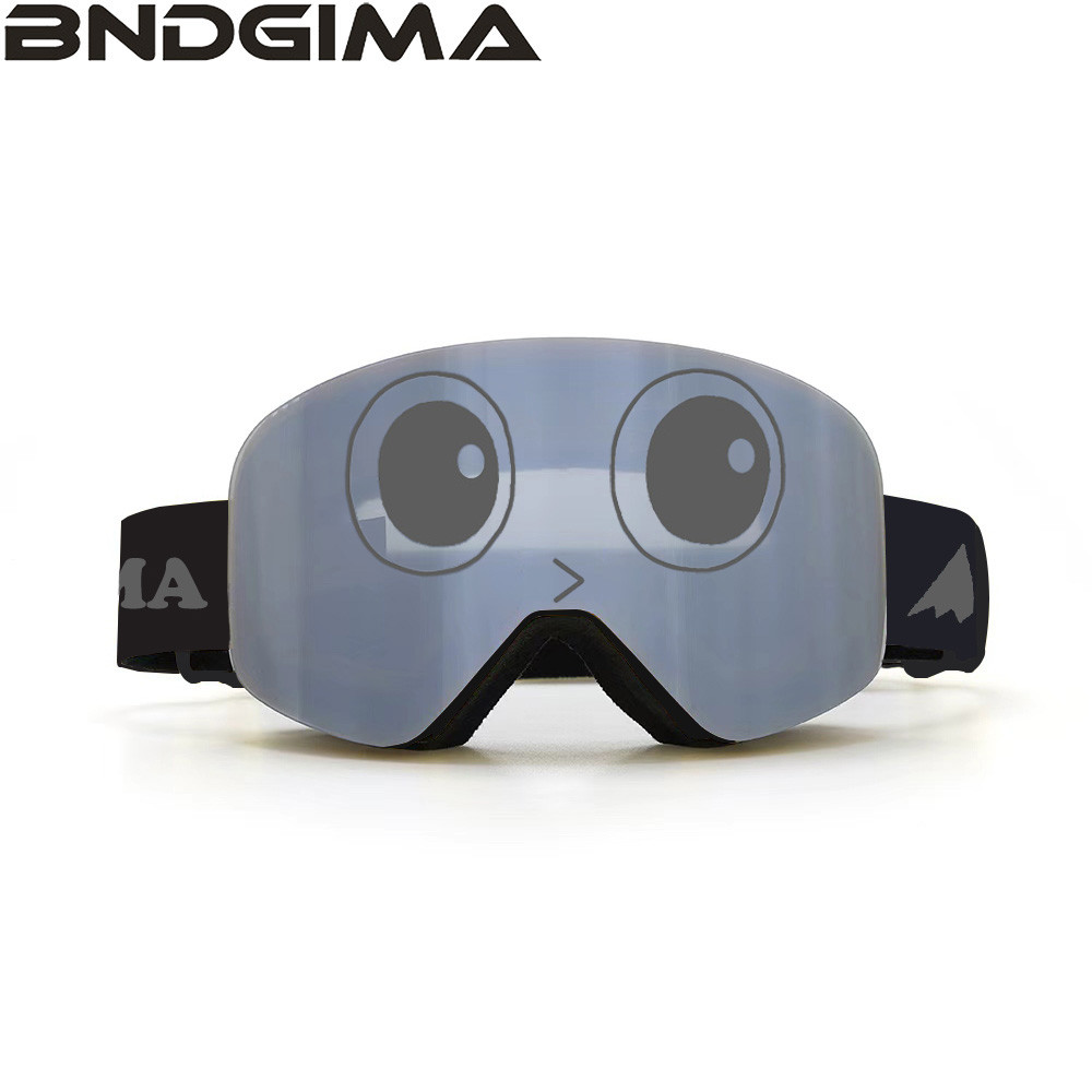 BNDGIMA เด็กแว่นตาสกีแม่เหล็กคอลัมน์พื้นผิว Double-Layer Anti-Fog Big Eyes แว่นตาชายหญิง
