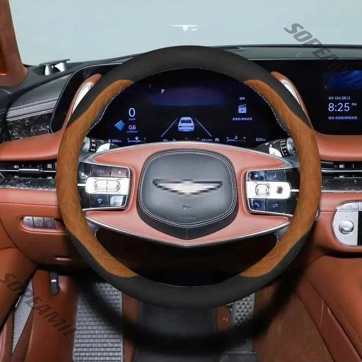 รถ Anti-Slip พวงมาลัยสําหรับ Generes G70 G80 G90 GV60 GV70 GV80 GV90 Auto ภายในพวงมาลัย Accessoriesa