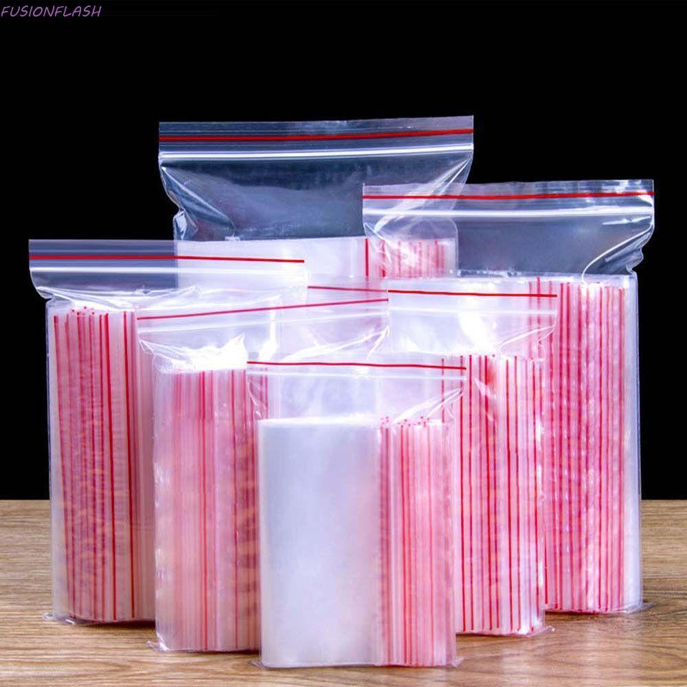 FUSIONFLASH ถุงซีล 100 ชิ้นของว่าง Clear Zero Waste Kitchen