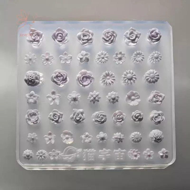 [maybeauty] แม่พิมพ์ซิลิโคนดอกไม้ 3D Mini รูปแบบ Rose Non Sti Easy Release เหมาะสําหรับ DIY เล็บแกะสลักซิลิโคนแม่แบบ {TH}
