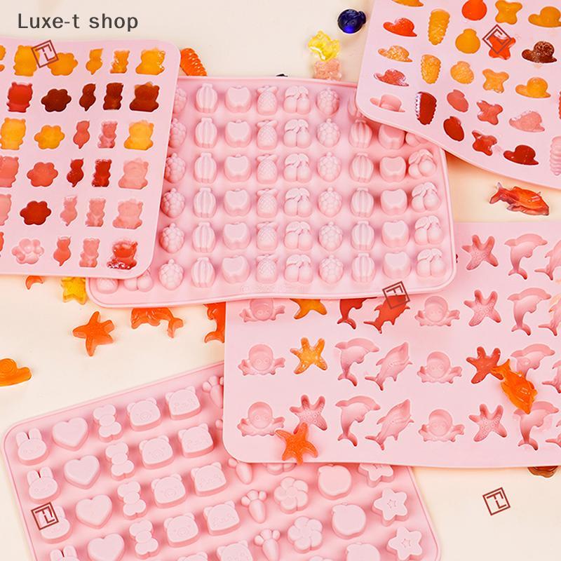 Luxe-T แม่พิมพ์ซิลิโคนรูปสัตว์ผสมผลไม้สำหรับช็อคโกแลตลูกกวาดตกแต่งเค้กและไอซ์คอด
