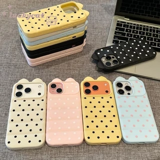 Insจุดที่มีสีสันน่ารักหูแมวนุ่มเคสโทรศัพท์สําหรับiPhone 17 16 15 14 13 12 11 Pro Max 16 15 14 Plus