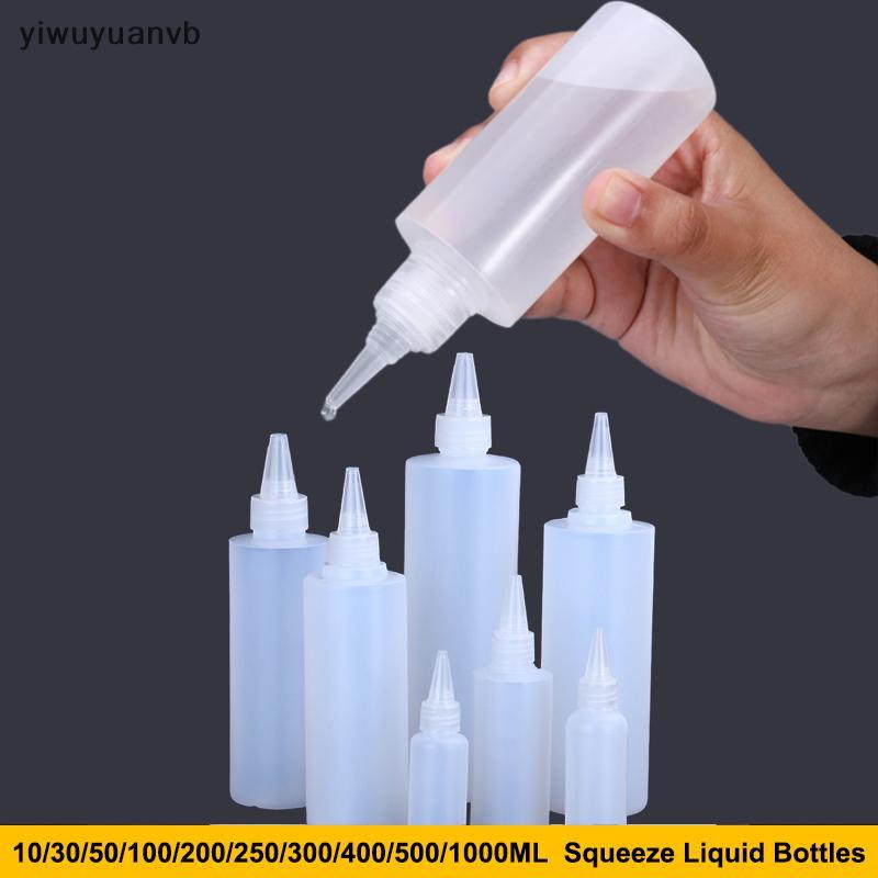 Yiwuyuanvb] 10-1000ML พลาสติกที่ว่างเปล่าบีบ Dropper ขวดสกรูหมวกกึ่งโปร่งใสตา Liquid Ink น้ํามันสี Pigment คอนเทนเนอร์ใหม่