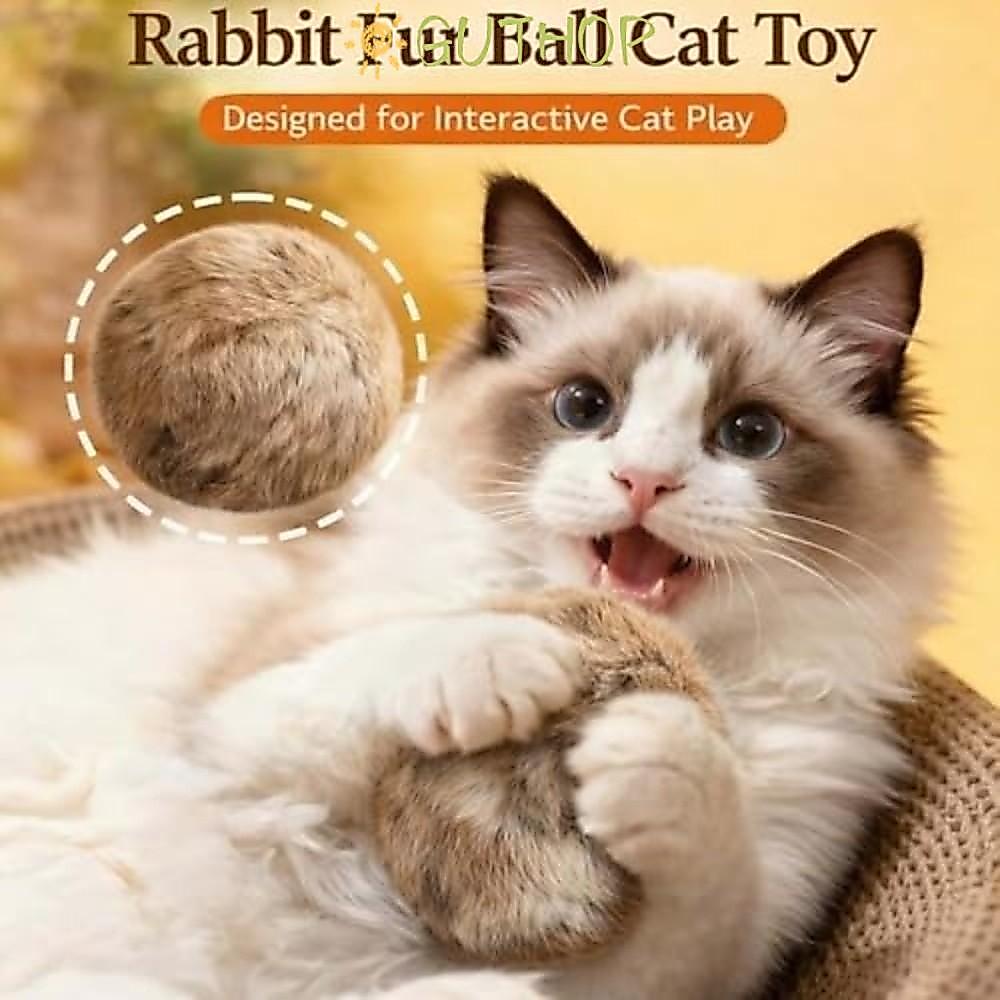 GUTHOP ลูกบอลของเล่นแมว,กระต่ายกันรอยขีดข่วน Cat Teaser Wand,นุ่มทนทานสัตว์เลี้ยงดมกลิ่นของเล่นสําหรับแมวในร่มKicks Chaseเกม