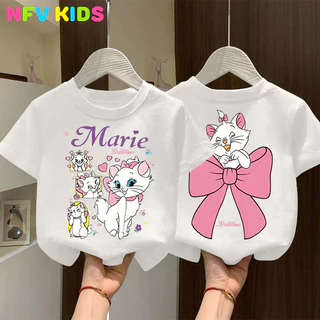 【พร้อมส่ง&COD】NFV KIDS เสื้อยืดแขนสั้นเด็ก💕ใส่สบาย ระบายอากาศ ทันสมัยและเรียบง่าย ทรงหลวม ลายแมวน่ารัก ผ้าฝ้าย100% YG5989