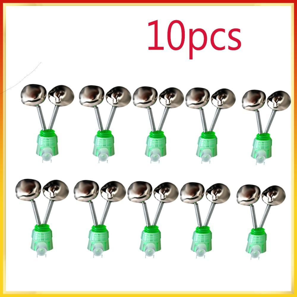 กระดิ่งเกลียวคู่10ชิ้น/เซ็ตตัวเตือนการตกปลาในเวลากลางคืนอุปกรณ์ตกปลาคาร์พ
