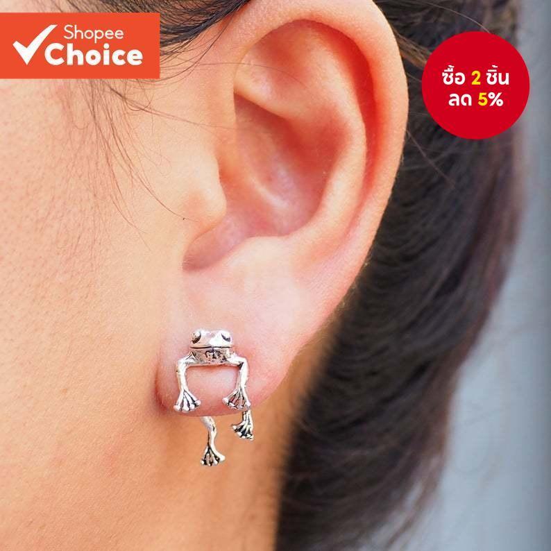 ต่างหูกบโลหะเรียบง่ายโบราณผลิตภัณฑ์ใหม่ต่างหูที่ถอดออกได้ด้อย