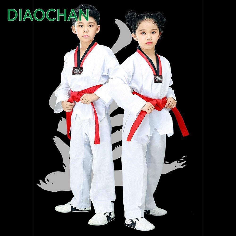 ชุดเทควันโดเด็ก ผ้าฝ้ายสีขาว แขนยาว ระบายอากาศได้ดี สำหรับการฝึกซ้อม WTF Karate