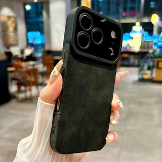 หนังหรูหรา Lambskinเคสโทรศัพท์กันกระแทกสําหรับiPhone 17 16 Pro Max Air 15 14 13 12 11 Pro XS Max X XR 7 8 SE2 Matte Cove