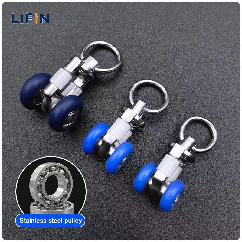 Lifin Mart ลูกกลิ้งรางม่าน4ชิ้น, ล้อเลื่อนล้อเลื่อนรางผ้าม่านรางเลื่อนสำหรับหน้าต่างม่านอาบน้ำอุปกรณ์เสริม