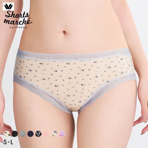 Wacoal Shorts Marche กางเกงในผ้าคอตตอน ลายพื้นและลายพิมพ์ (ไซส์ S-L)(40PPE244SL)(ส่งตรงจากญี่ปุ่น)1