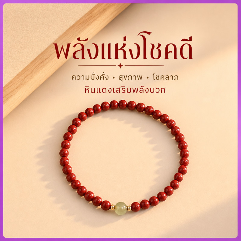 สร้อยข้อมือ  Cinnabar  สร้อยลูกปัดเล็ก ๆ น้อย ๆ สร้อยข้อมือ  Cinnabar