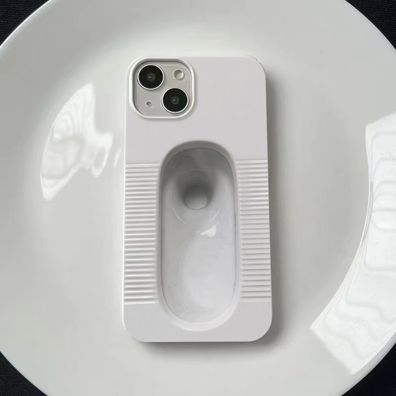รูปแบบห้องน้ํานั่งยองตลกเหมาะสําหรับ iPhone 15 Pro Thin Case เคสซิลิโคนอ่อนนุ่ม 14 ProMax 17 Pro 16 Pro Max 11 Pro Max XS Max 17 12 13 Pro